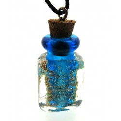 Lachrymatory Style Blue Glass Bottle Pendant